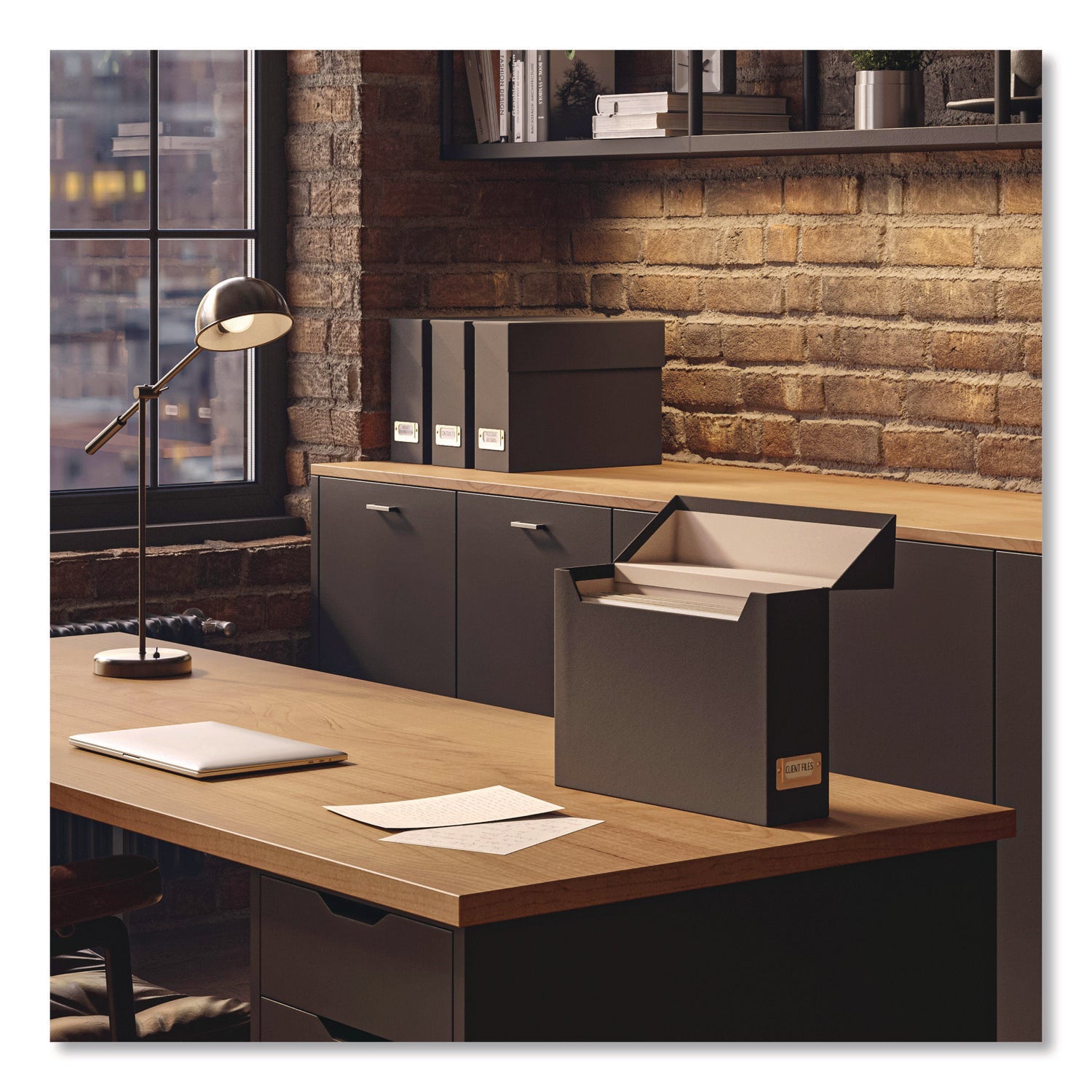 Smead Letter Recycled Box File - 8 1/2" x 11" - Paper, Metal, Linen, Stock - Charcoal - Space Saving, Textured, Labeling Area, Acid-free - 50% Recycled - 1 Each