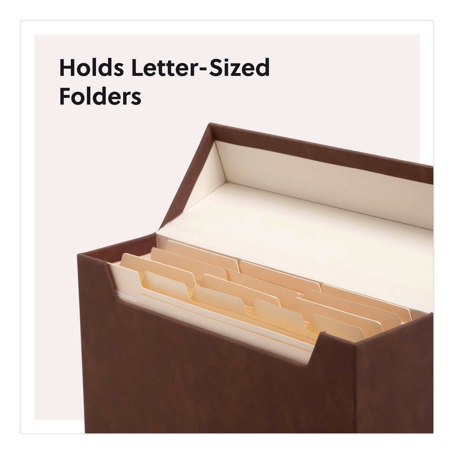 Smead Letter Recycled Box File - 8 1/2" x 11" - Paper, Metal, Faux Leather, Polyurethane, Vegan Leather, Polyvinyl Chloride (PVC) - Saddle - Space Saving, Textured, Labeling Area, Acid-free - 50% Recycled - 1 Each