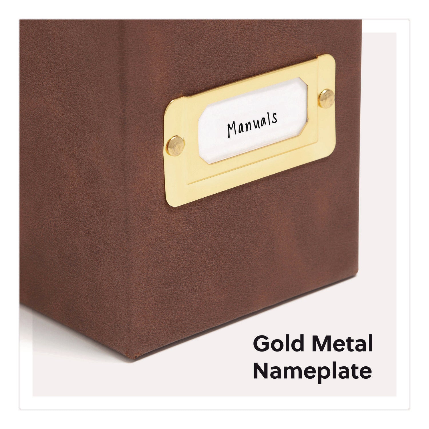 Smead Letter Recycled Box File - 8 1/2" x 11" - Paper, Metal, Faux Leather, Polyurethane, Vegan Leather, Polyvinyl Chloride (PVC) - Saddle - Space Saving, Textured, Labeling Area, Acid-free - 50% Recycled - 1 Each