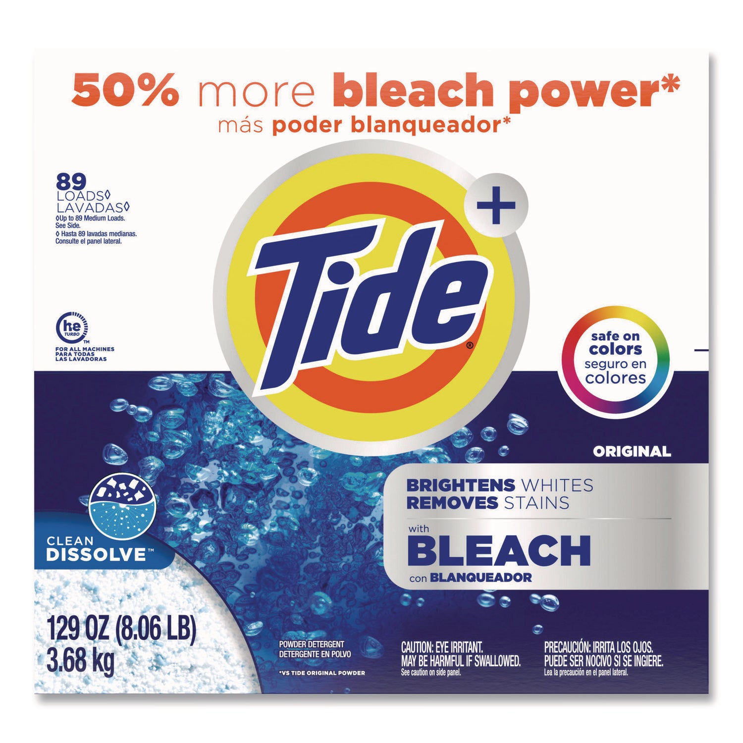 Laundry Detergent with Bleach, HE Compatible, 80 Loads, Tide Original Scent, Powder, 144 oz Box