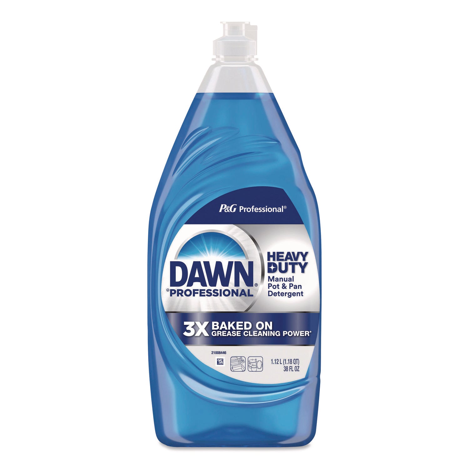 Dawn Manual Pot/Pan Detergent - 38 fl oz (1.2 quart) - Heavy Duty, Long Lasting - Blue - 8 / Carton