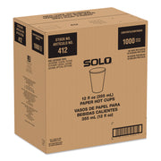 Recycled Content PCF Paper Hot Cups, ProPlanet Seal, 12 oz, White/Blue, 1,000/Carton