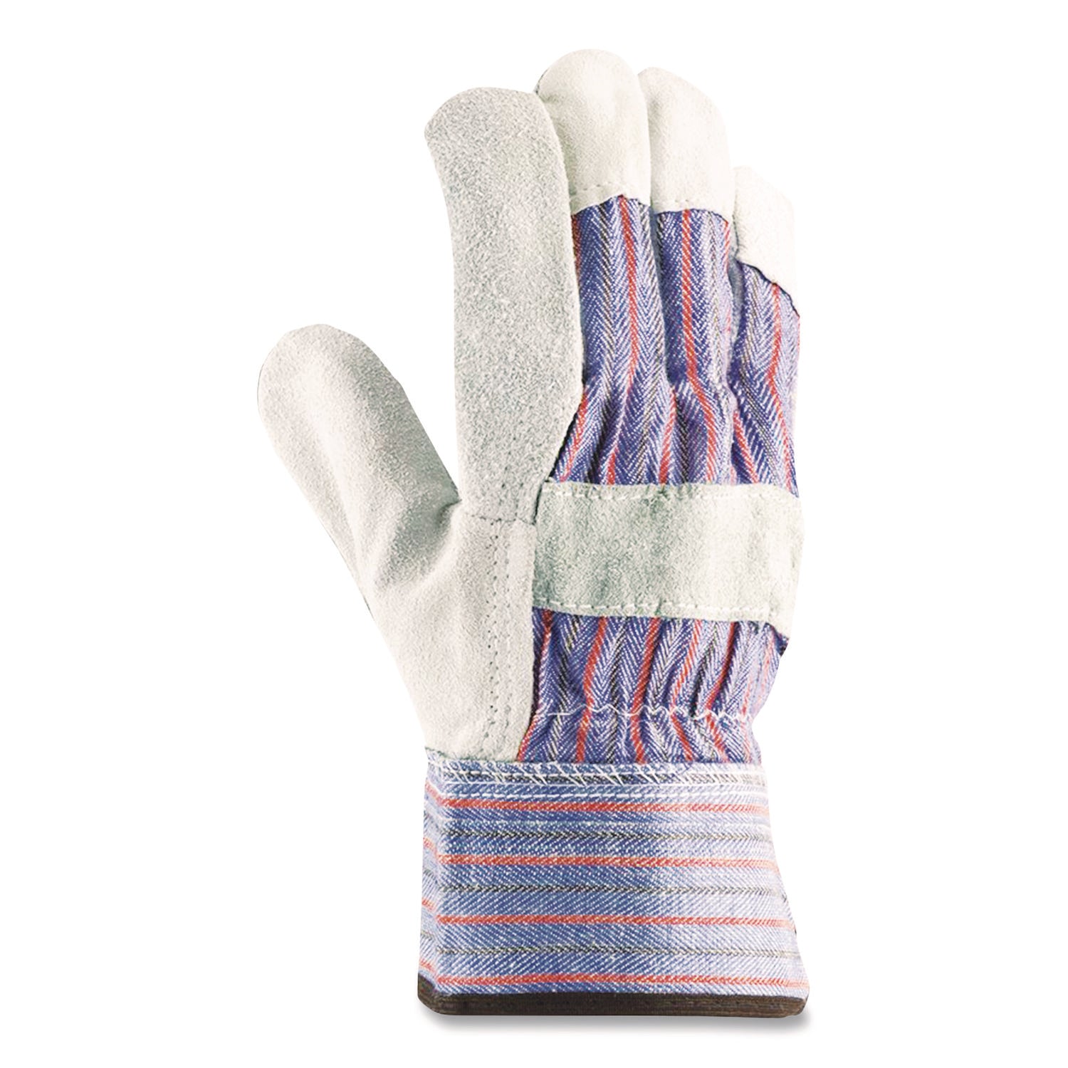 Shoulder Split Cowhide Leather Palm Gloves, B/c Grade, X-Large, Blue/gray, 12 Pairs