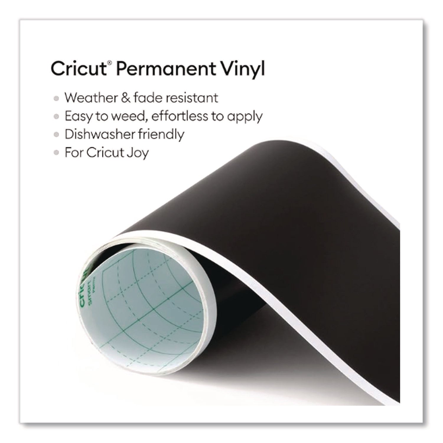 Joy Permanent Smart Vinyl for Assorted Surfaces, 5.5 x 120, Black