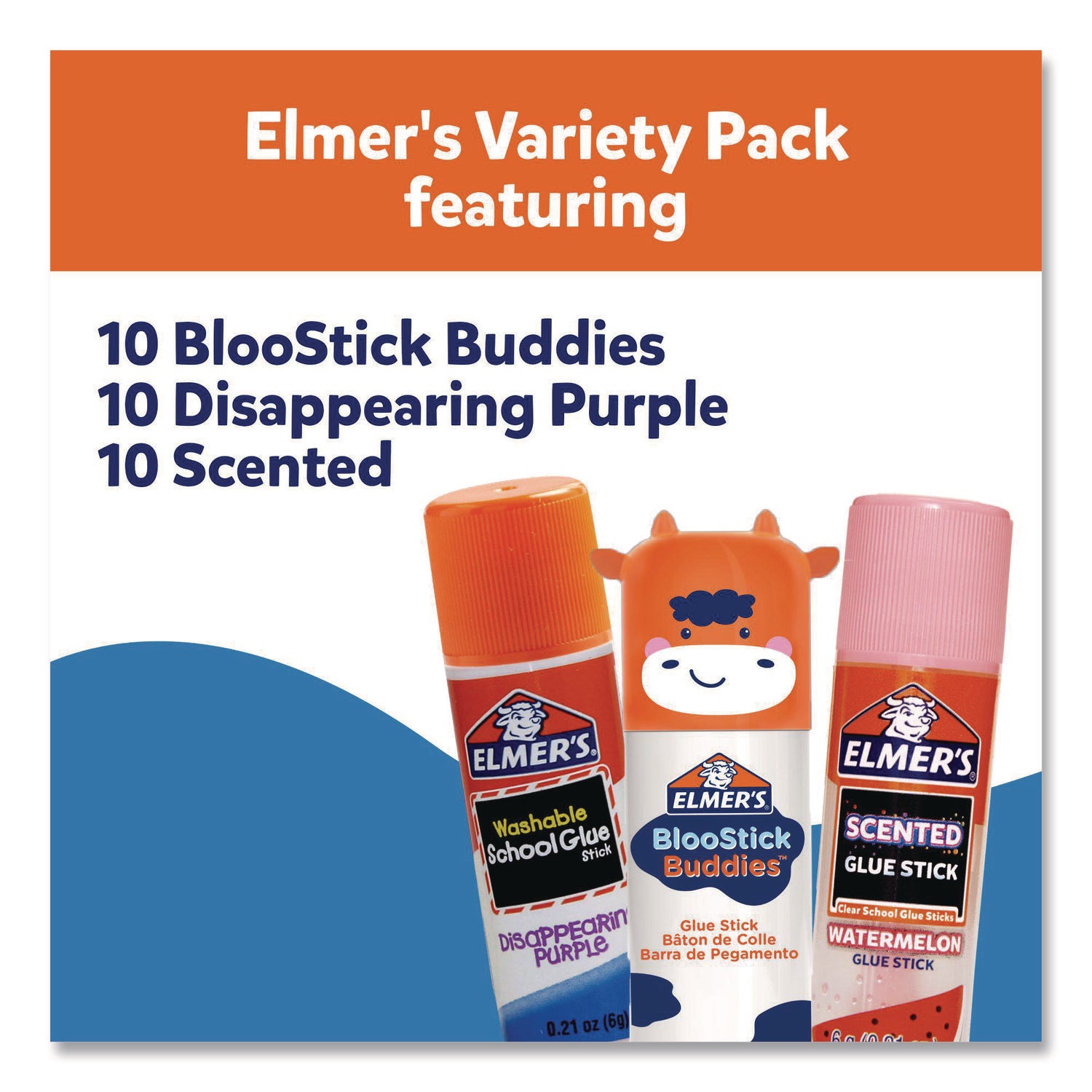 Blue, Purple, Clear - 30 / Box