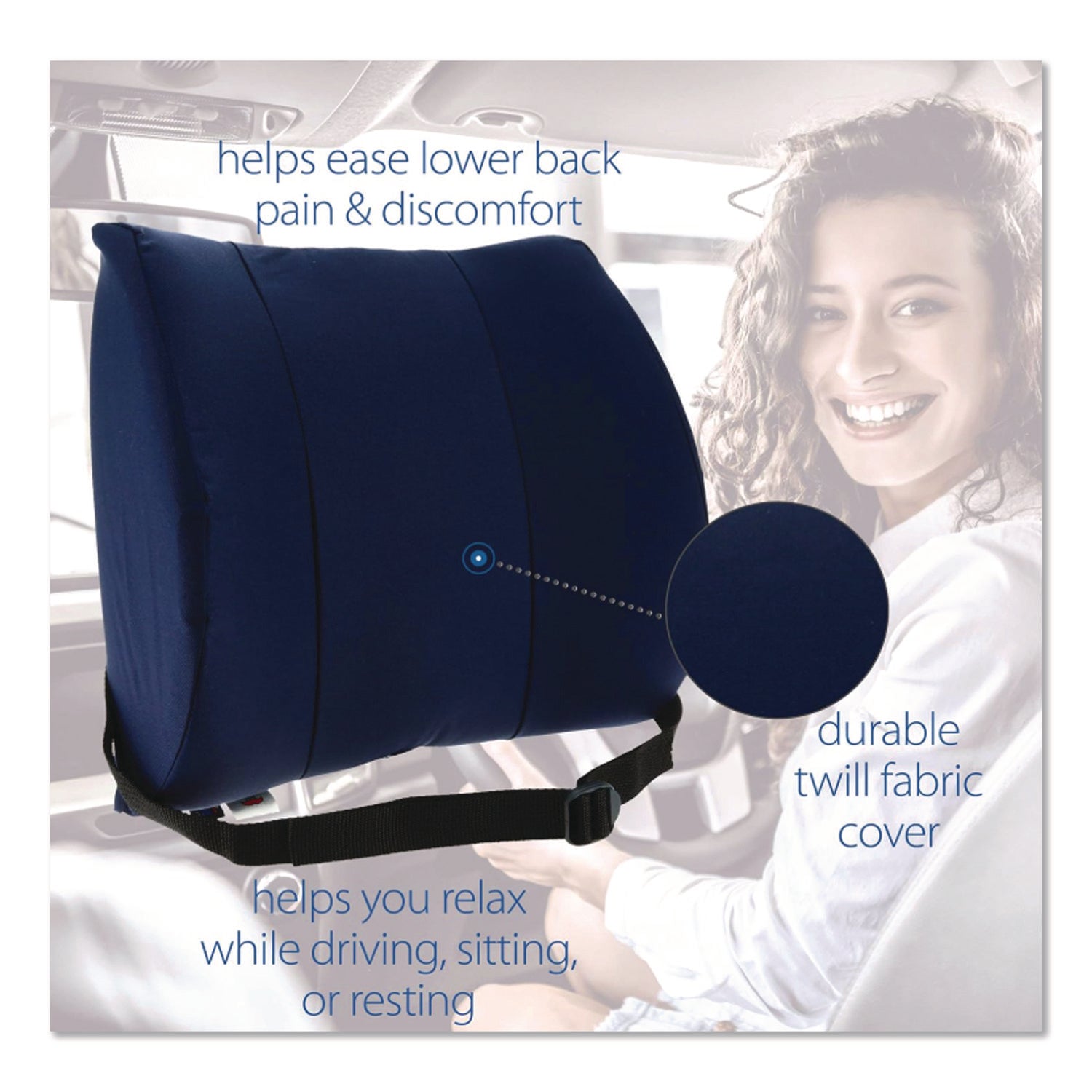 Sitback Standard Lumbar Back Support , 13 X 14, Blue