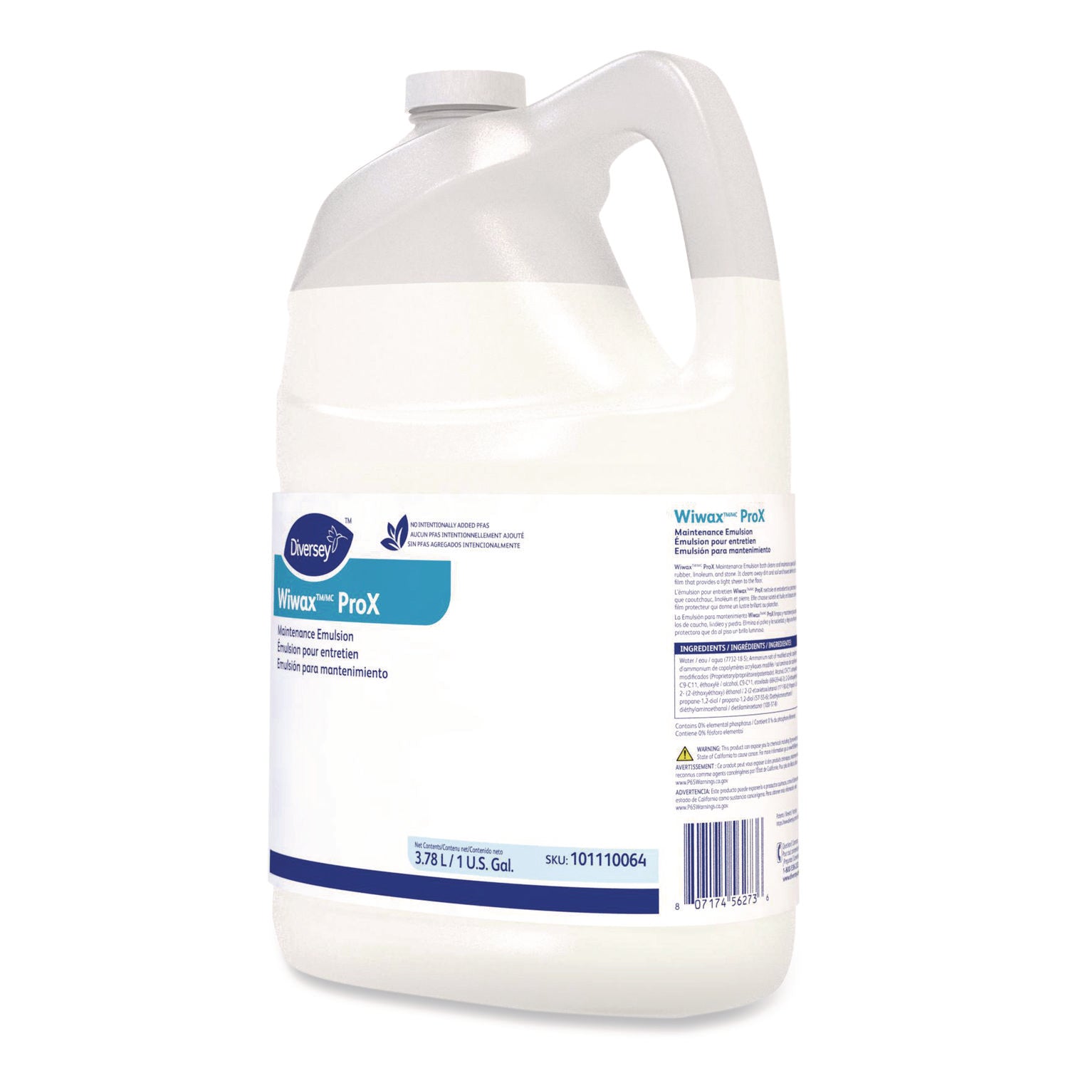 Diversey Care Wiwax Cleaning/Maintenance Emulsion - For Multi Surface - Concentrate - Liquid - 128 fl oz (4 quart) - 8.5 pH - Characteristic Scent - White Bottle - 1 Each