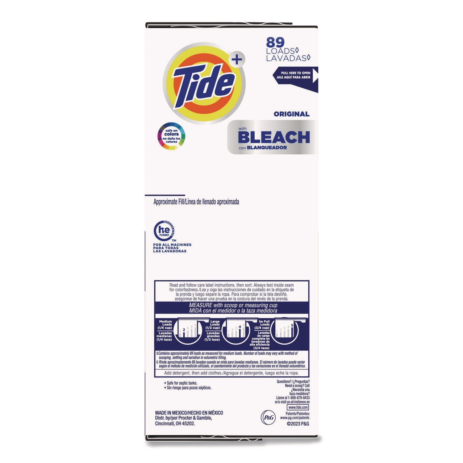 Laundry Detergent with Bleach, HE Compatible, 80 Loads, Tide Original Scent, Powder, 144 oz Box