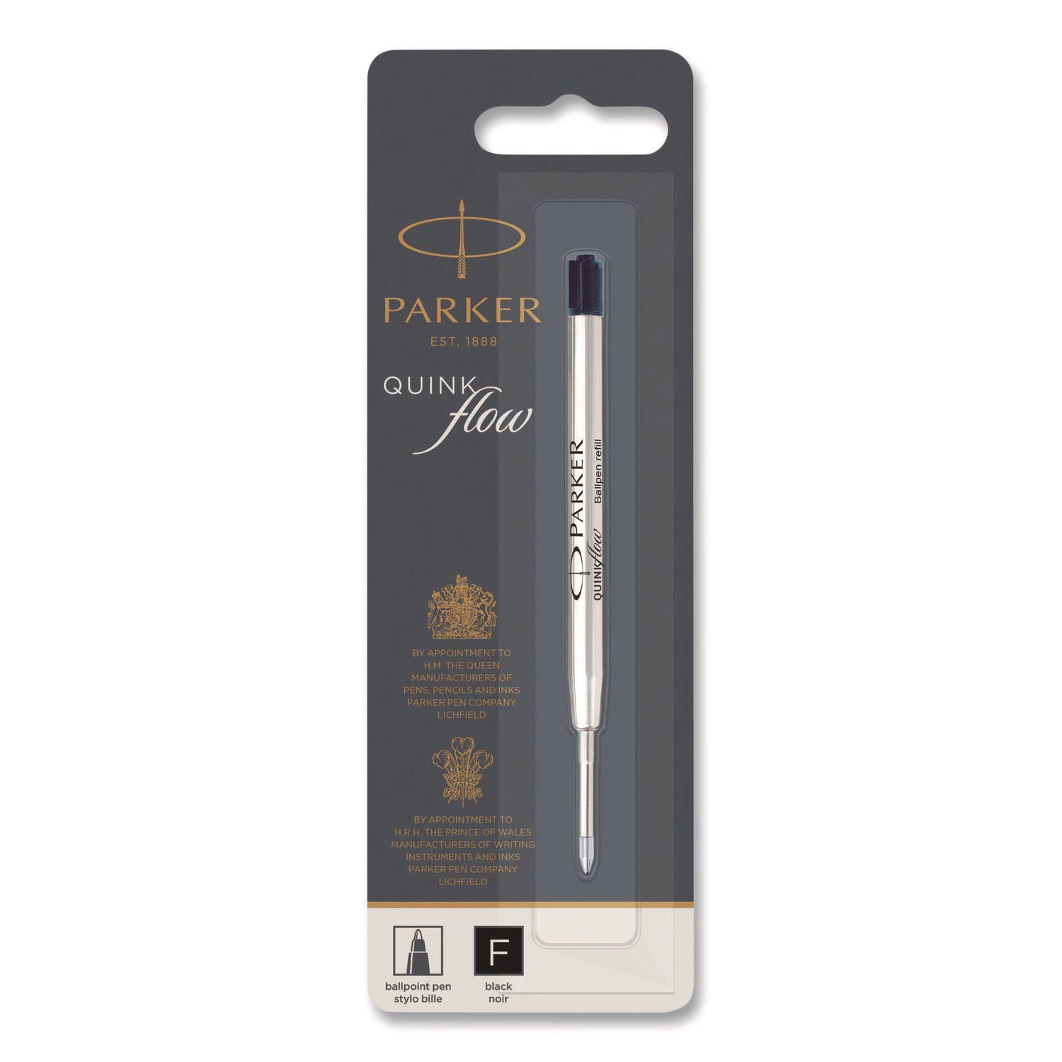 Parker Ballpoint Pen Refill - Fine Point - Black Ink - 1 Each