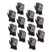 Ninja Nitrile Coating Nylon/spandex Gloves, Black/gray, Small, Dozen