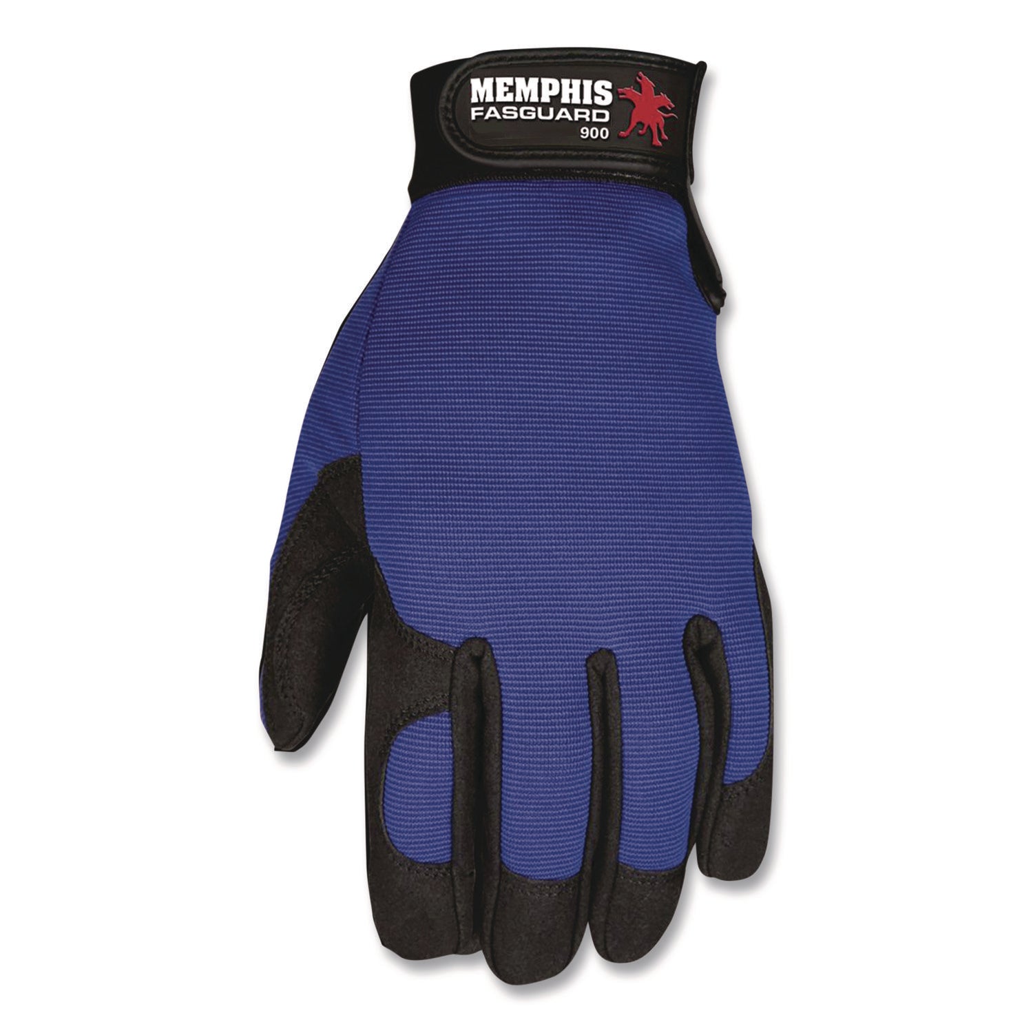 Clarino Synthetic Leather Palm Mechanics Gloves, Blue/black, Medium