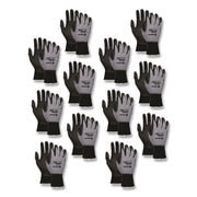 Ninja Nitrile Coating Nylon/spandex Gloves, Black/gray, Large, Dozen