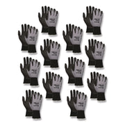Ninja Nitrile Coating Nylon/spandex Gloves, Black/gray, Medium, Dozen