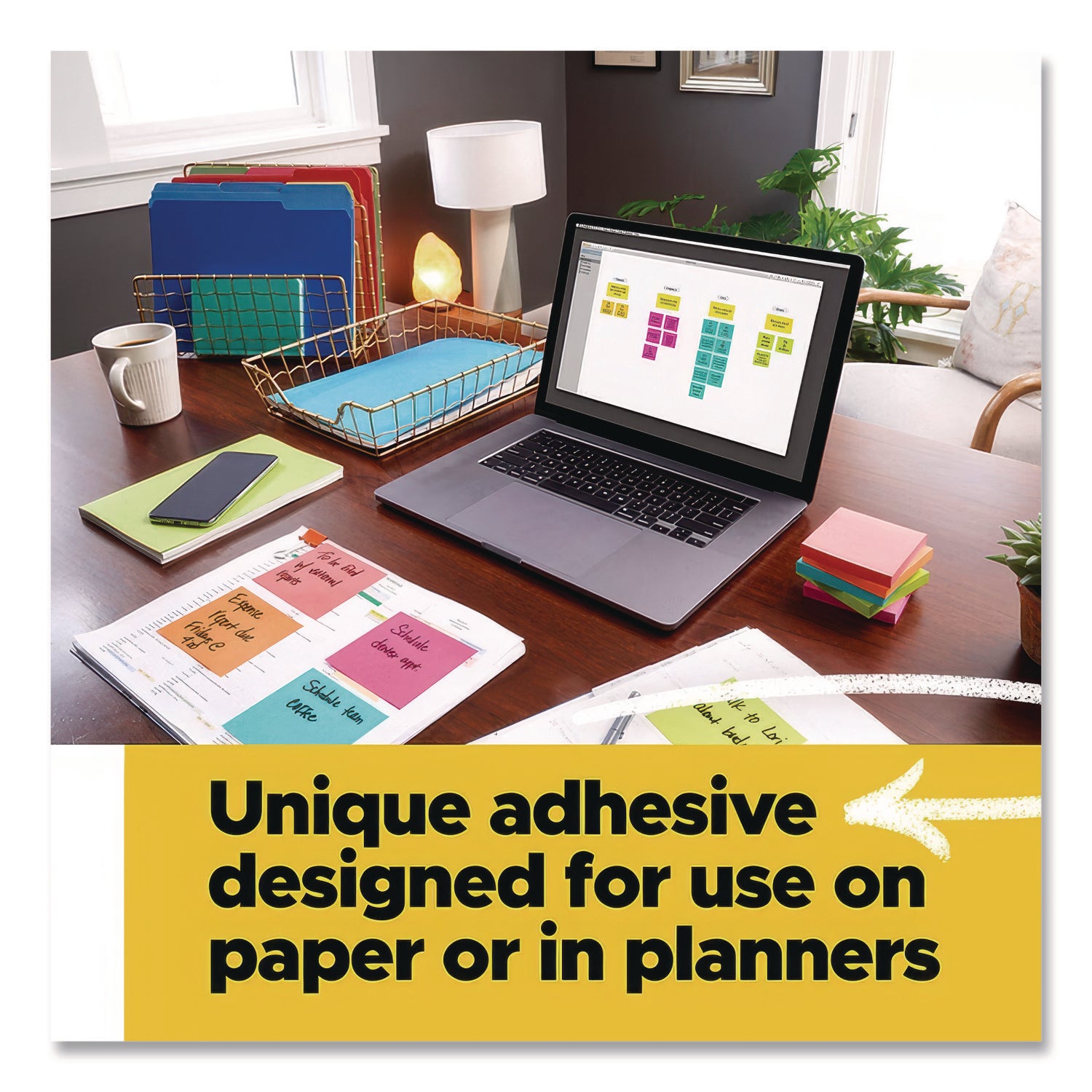 3" Flag/Note Width x 3" Flag/Note Length - Square - Aqua Splash, Cape Town, Guava, Vital Orange - Pop-up, Repositionable, Adhesive, Residue-free - 18 Pad