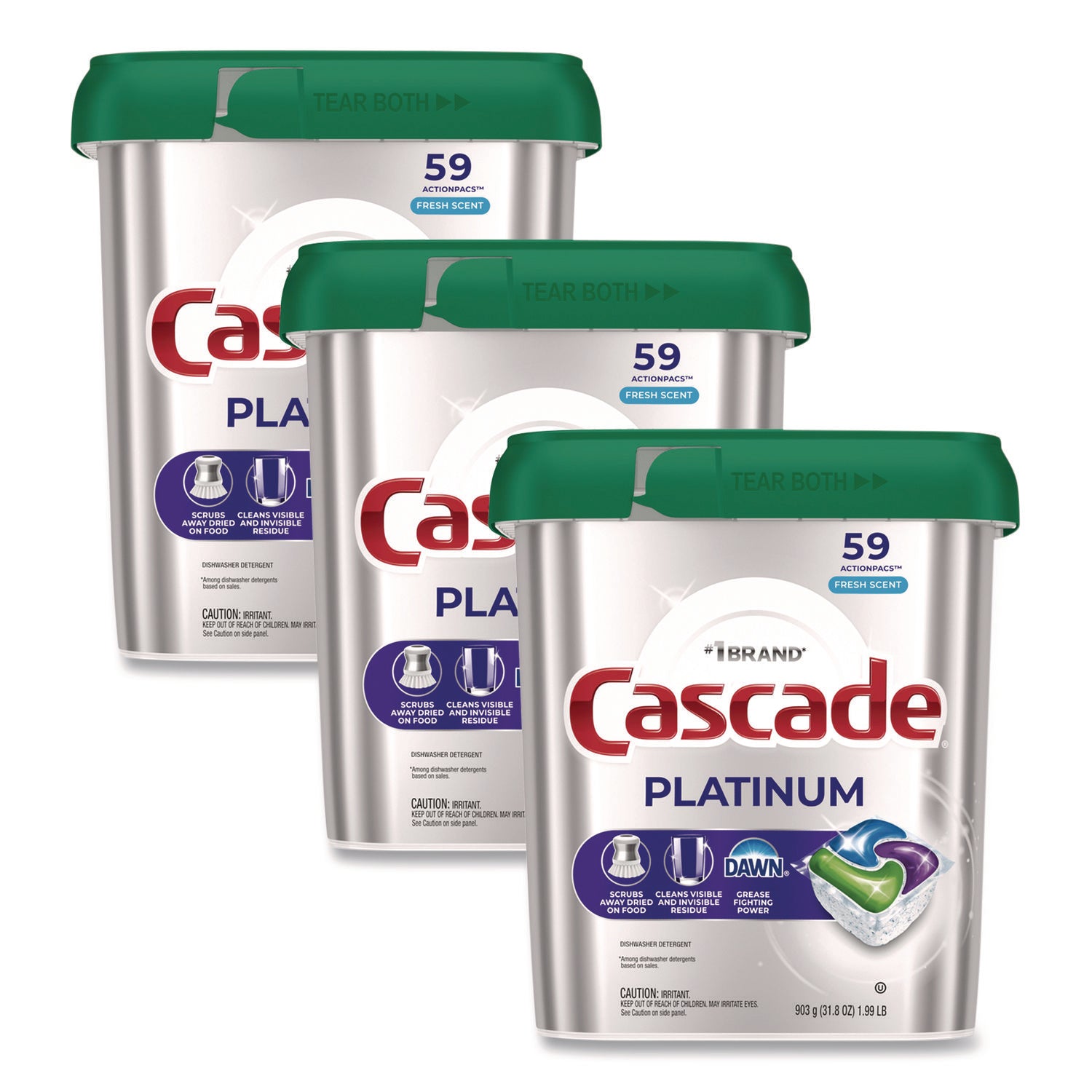 ActionPacs, Fresh Scent, 31.8 oz, 59 Pacs/Tub, 3 Tubs/Carton