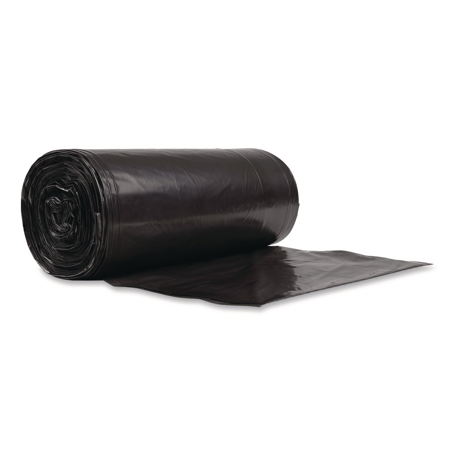 Eco Strong Can Liners, 60 gal, 1.35 mil, 38" x 58", Black, Perforated Roll, 100/Carton
