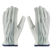 Top-Grain Leather Drivers Gloves With Shoulder-Split Cowhide Leather Back, Medium, Gray