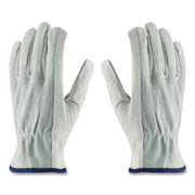 Top-Grain Leather Drivers Gloves With Shoulder-Split Cowhide Leather Back, Small, Gray