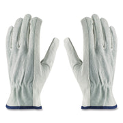Top-Grain Leather Drivers Gloves With Shoulder-Split Cowhide Leather Back, X-Large, Gray