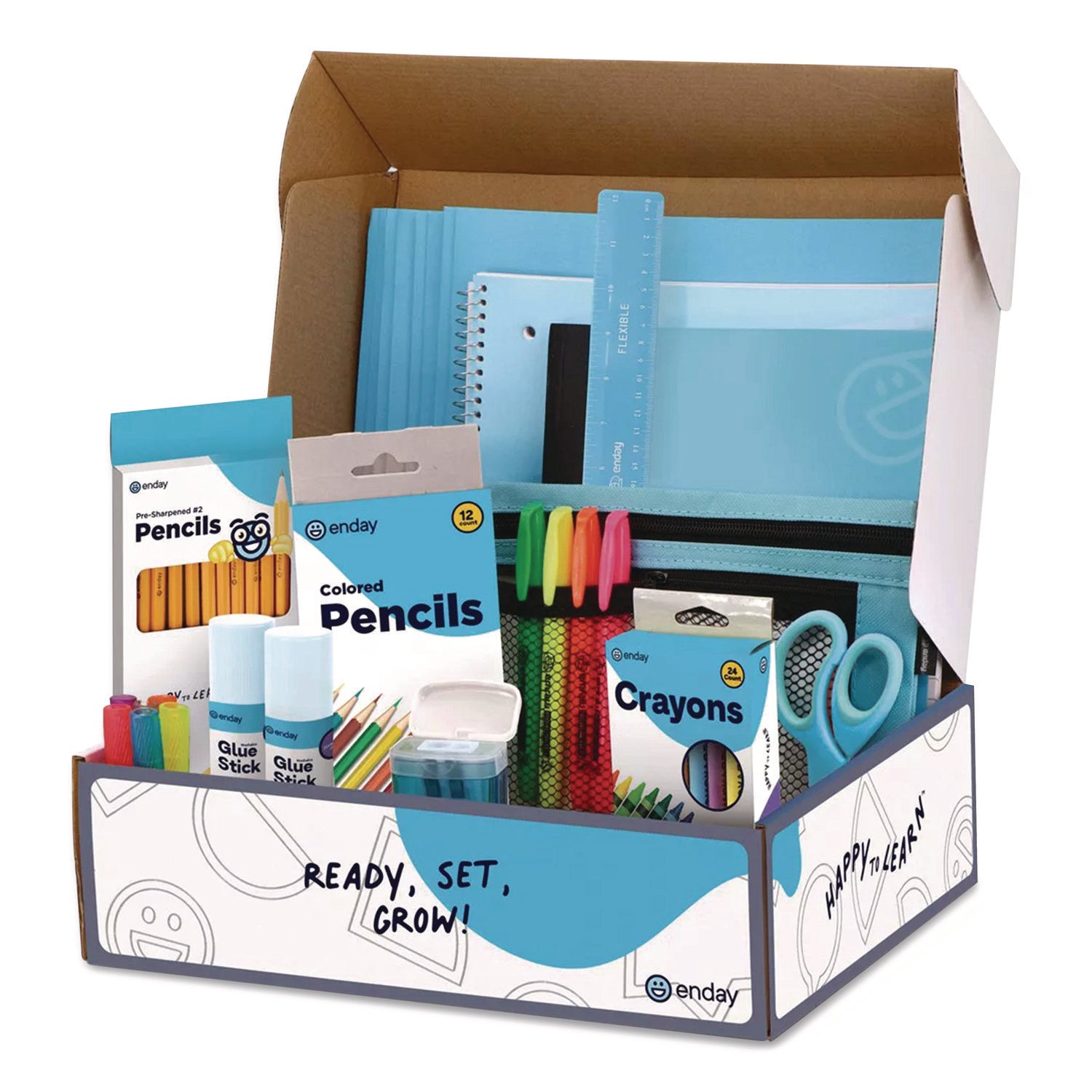 School Supply Kit, Blue, 71-Piece Set