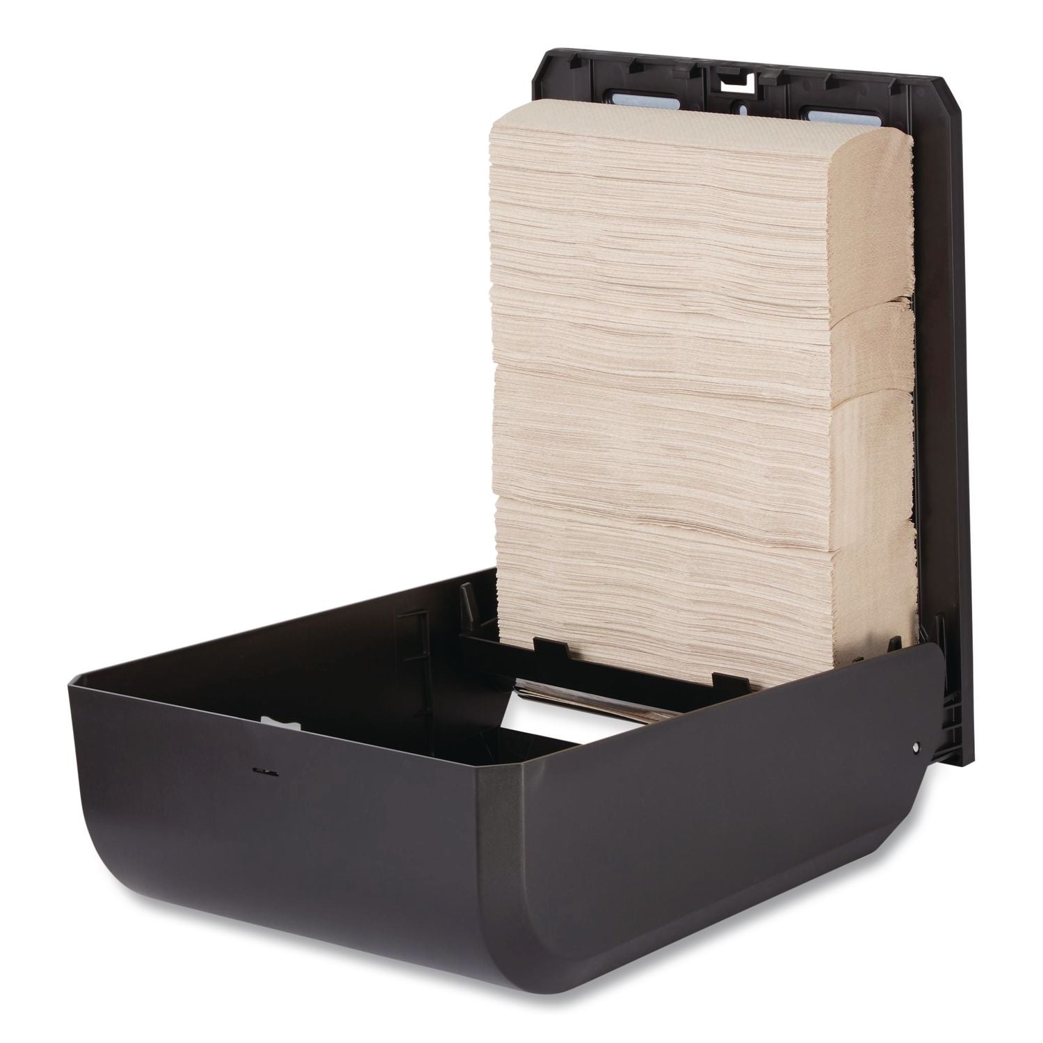 C Fold, Multifold, BigFold, Z Fold Dispenser - 400 x C Fold, 600 x Multifold - 15.5" Height x 11" Width x 5.3" Depth - Plastic - Black - Durable, Key Lock - 1 Carton