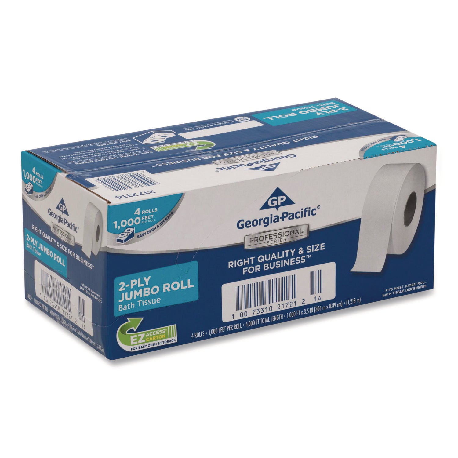 2 Ply - 3.50" Width x 1000 ft Length - 9" Roll Diameter - White - 4 / Carton