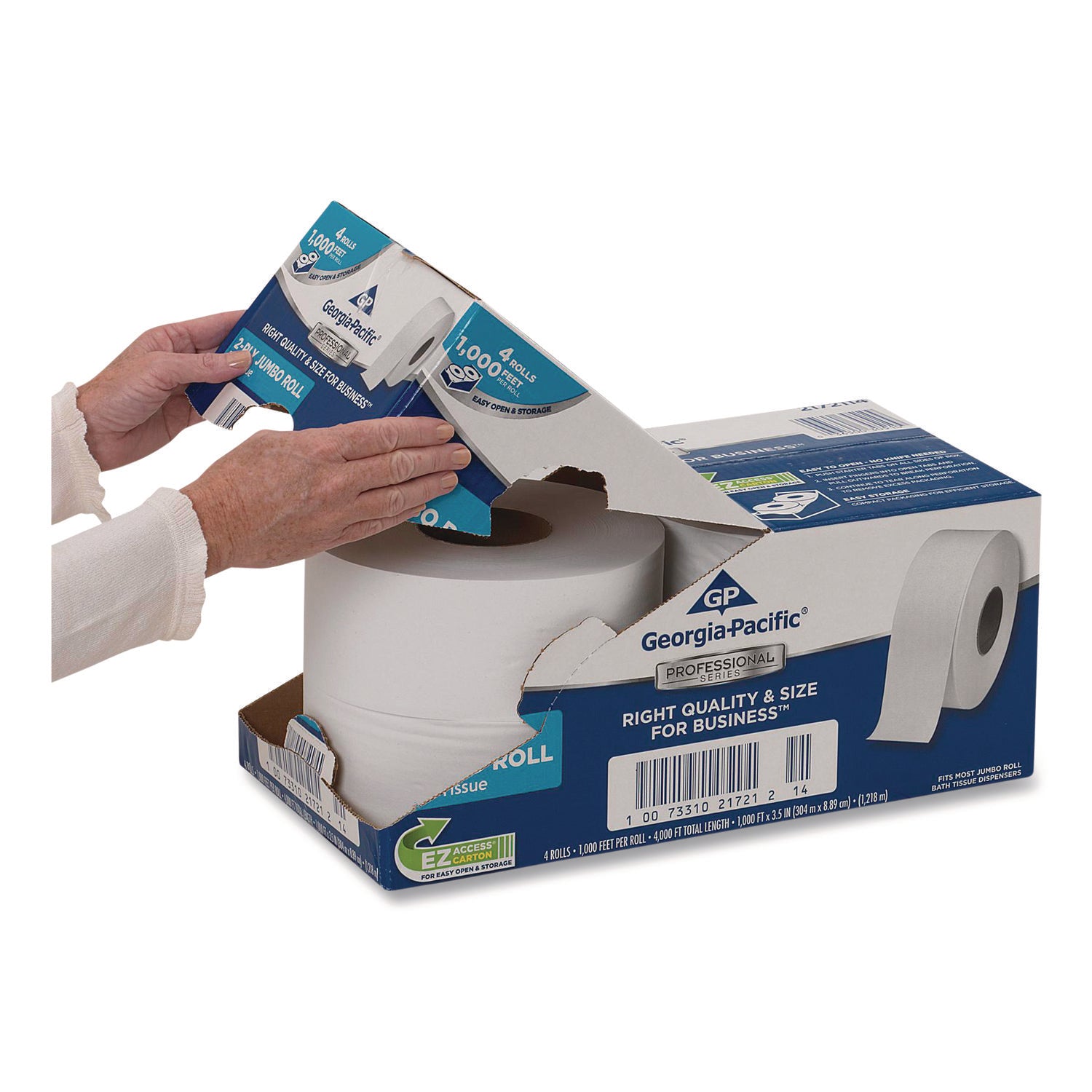 2 Ply - 3.50" Width x 1000 ft Length - 9" Roll Diameter - White - 4 / Carton