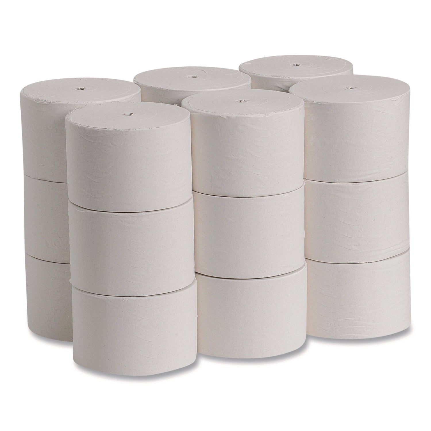 Compact Coreless Recycled Toilet Paper - 1 Ply - 3.85" Width x 4.05" Length - 3000 Sheets/Roll - 5.75" Roll Diameter - White - Fiber - 18 Rolls Per Carton - 18 / Carton