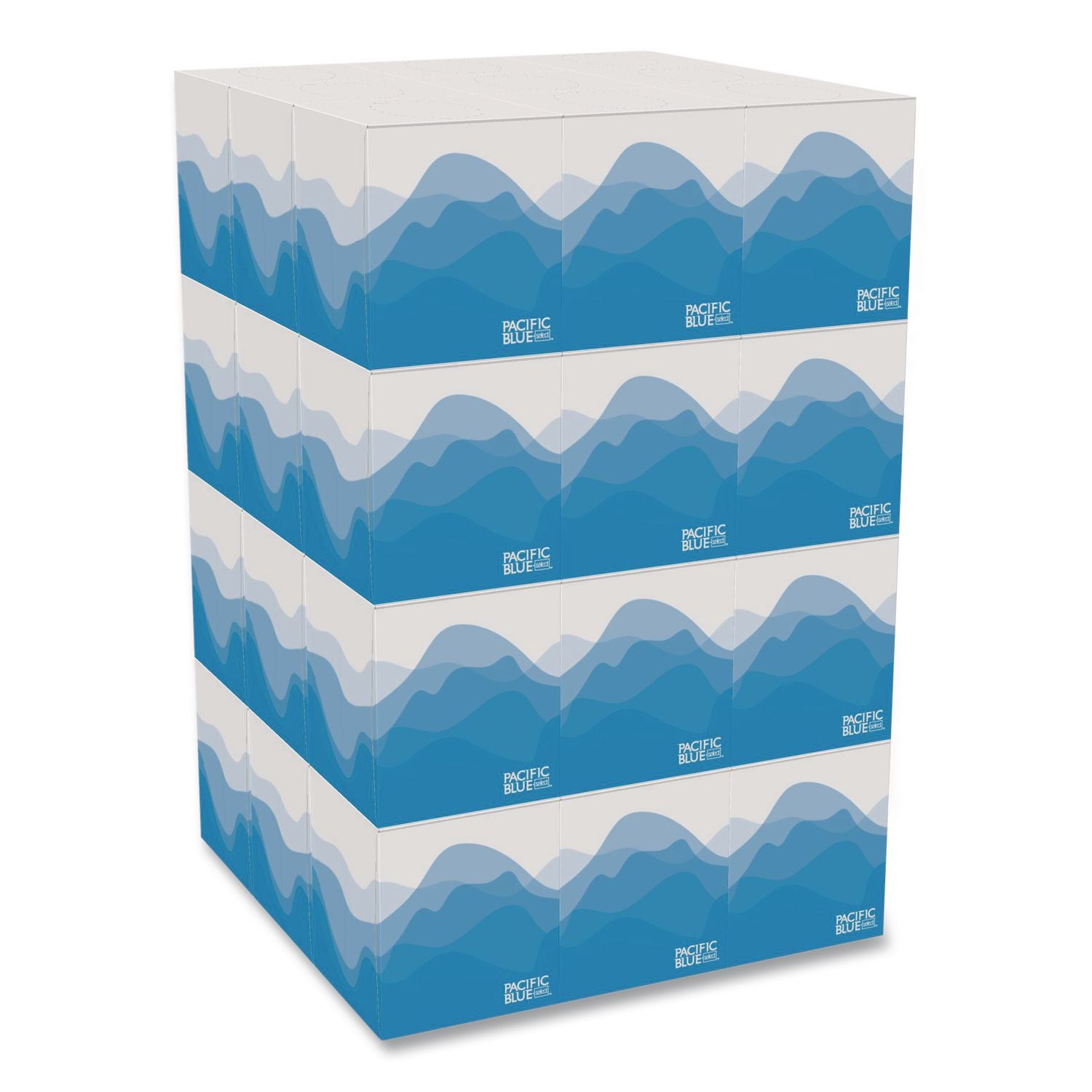 Pacific Blue Select Cube Box Facial Tissue, 2-Ply, White, 100 Sheets/box, 36 Boxes/carton