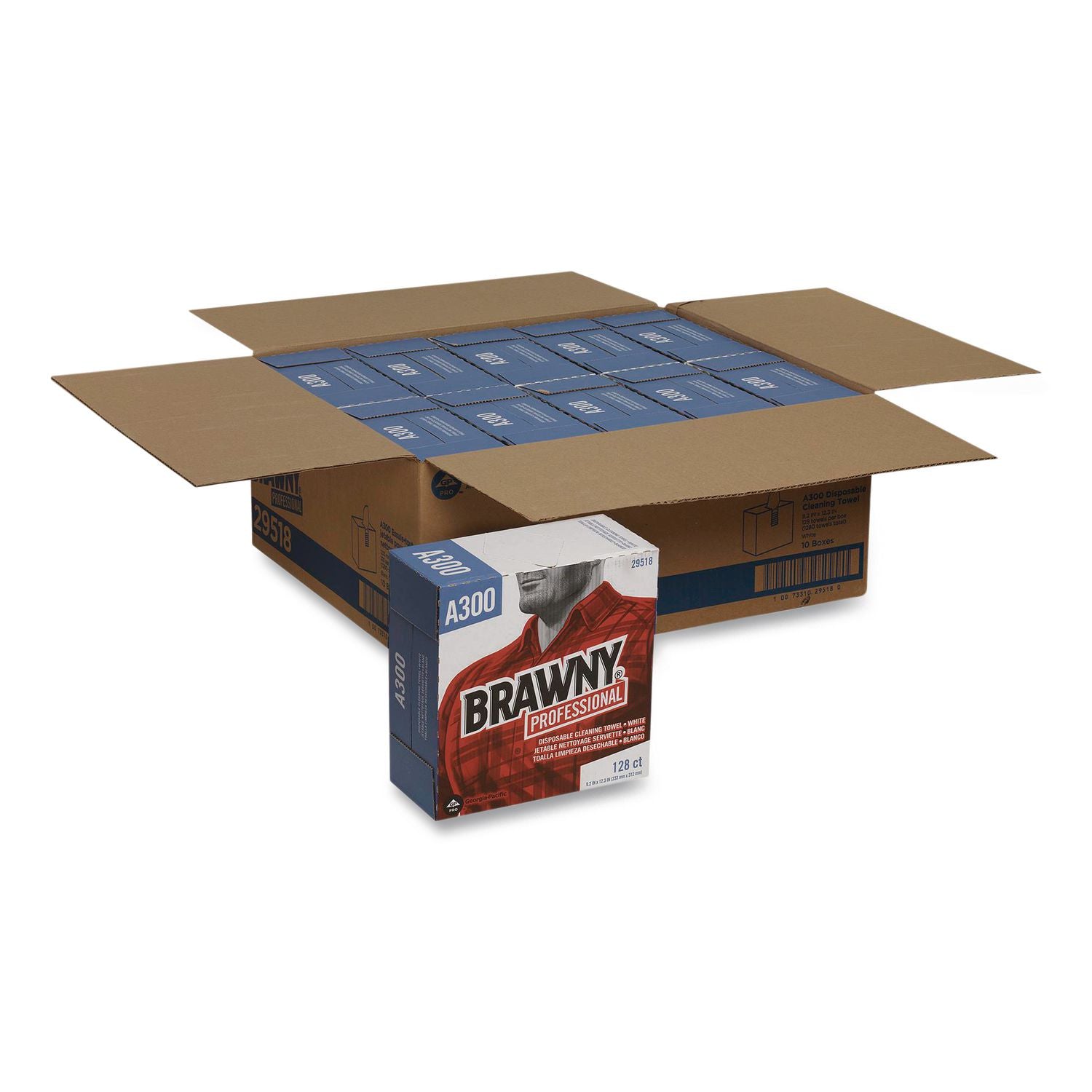 Airlaid Medium Duty Wipers, Cloth, 1-Ply, 9.2 x 12.4, Unscented, White, 128/Box, 10 Boxes/Carton