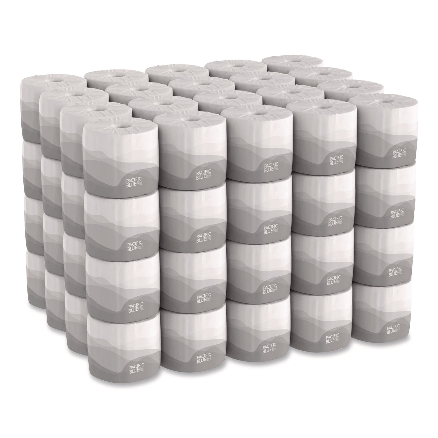 Pacific Blue Basic Embossed Bathroom Tissue, Septic Safe, 2-Ply, White, 550/roll, 80 Rolls/carton