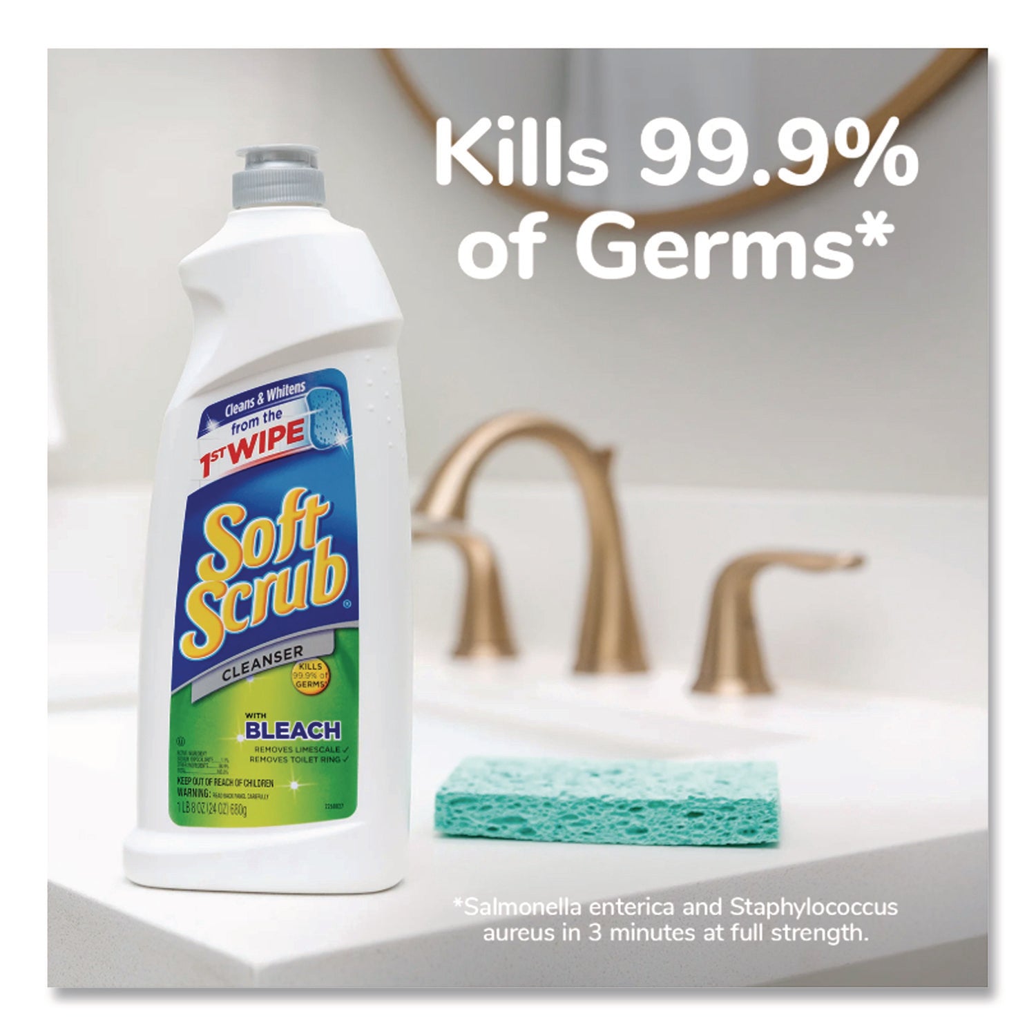 Dial Soft Scrub Bleach Cleanser - 36 fl oz (1.1 quart) - Recommended For: Grease Remover, Dirt Remover, Mold Remover, Mildew Remover, Soap Scum Remover, Germs Remover, Stain Remover - Anti-bacterial, Disinfectant - White - 6 / Carton