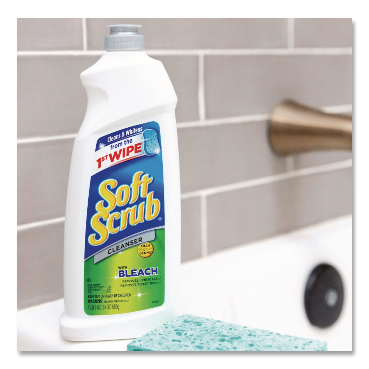 Dial Soft Scrub Bleach Cleanser - 36 fl oz (1.1 quart) - Recommended For: Grease Remover, Dirt Remover, Mold Remover, Mildew Remover, Soap Scum Remover, Germs Remover, Stain Remover - Anti-bacterial, Disinfectant - White - 6 / Carton