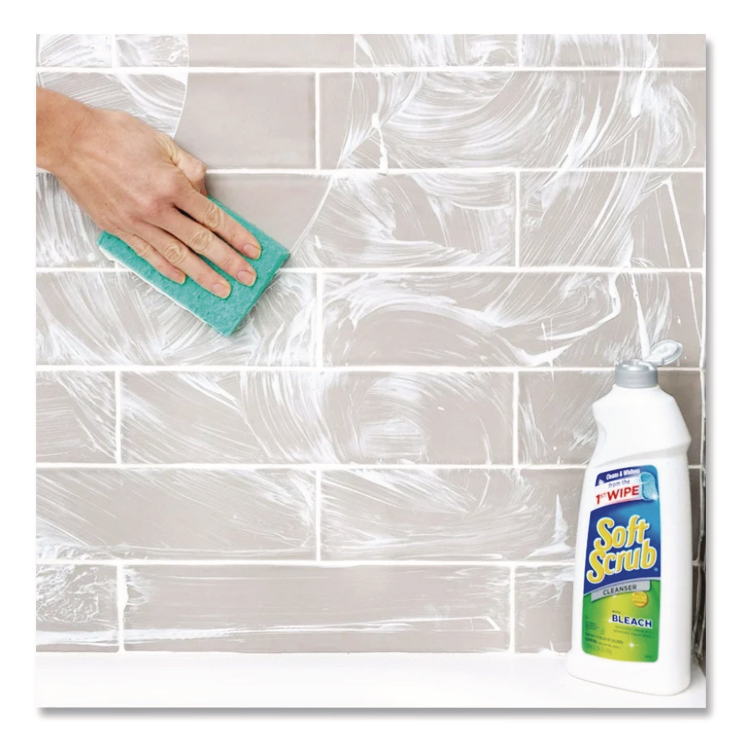 Dial Soft Scrub Bleach Cleanser - 36 fl oz (1.1 quart) - Recommended For: Grease Remover, Dirt Remover, Mold Remover, Mildew Remover, Soap Scum Remover, Germs Remover, Stain Remover - Anti-bacterial, Disinfectant - White - 6 / Carton