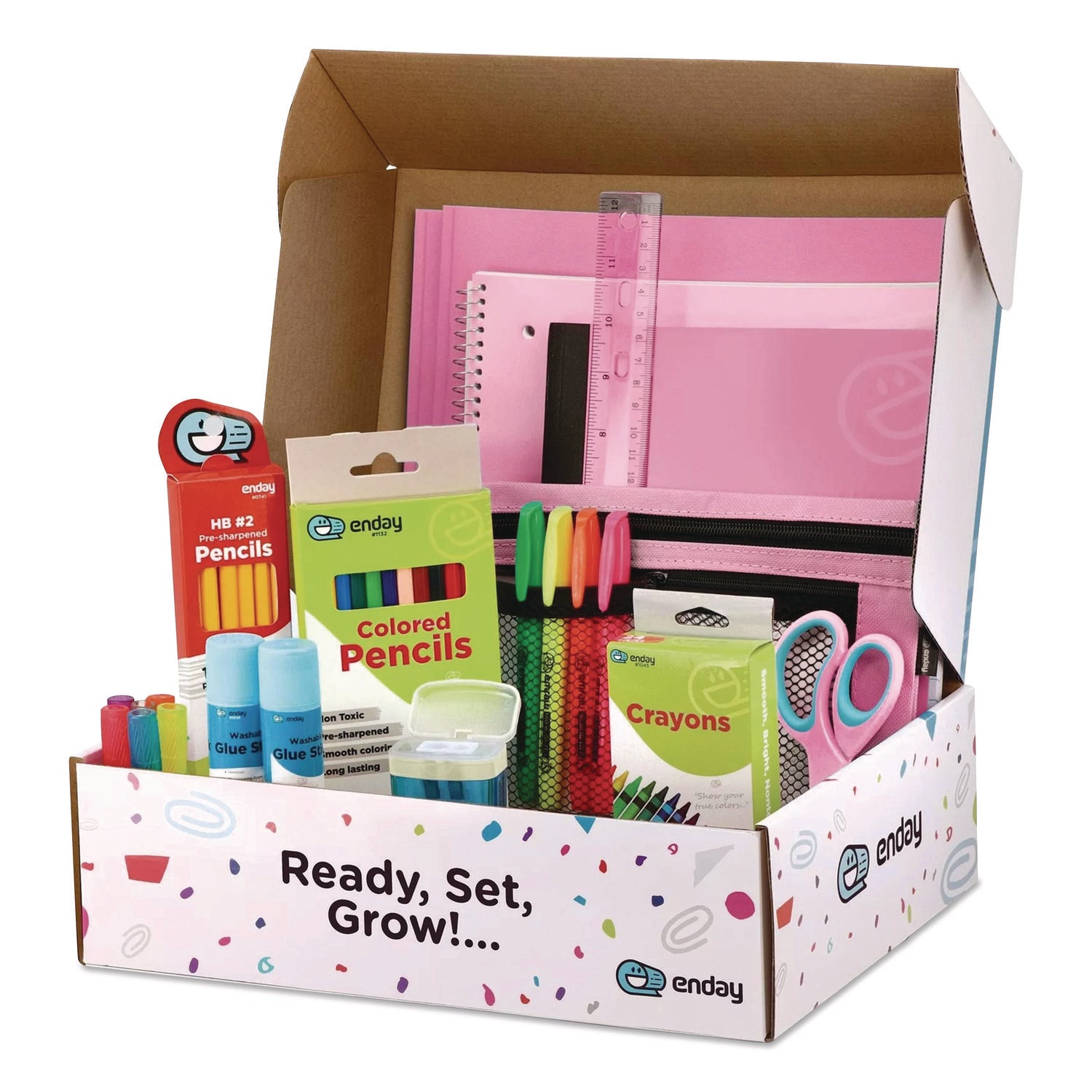 School Supply Kit, Pink, 71-Piece Set