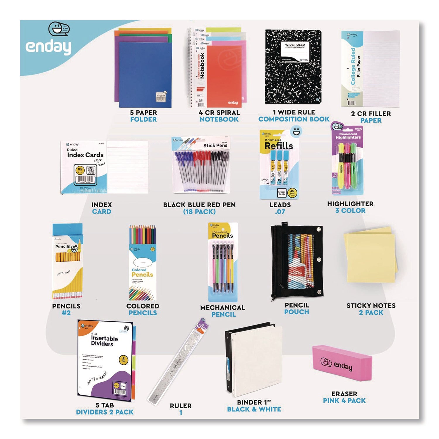School Supply Box, 105-Piece Kit
