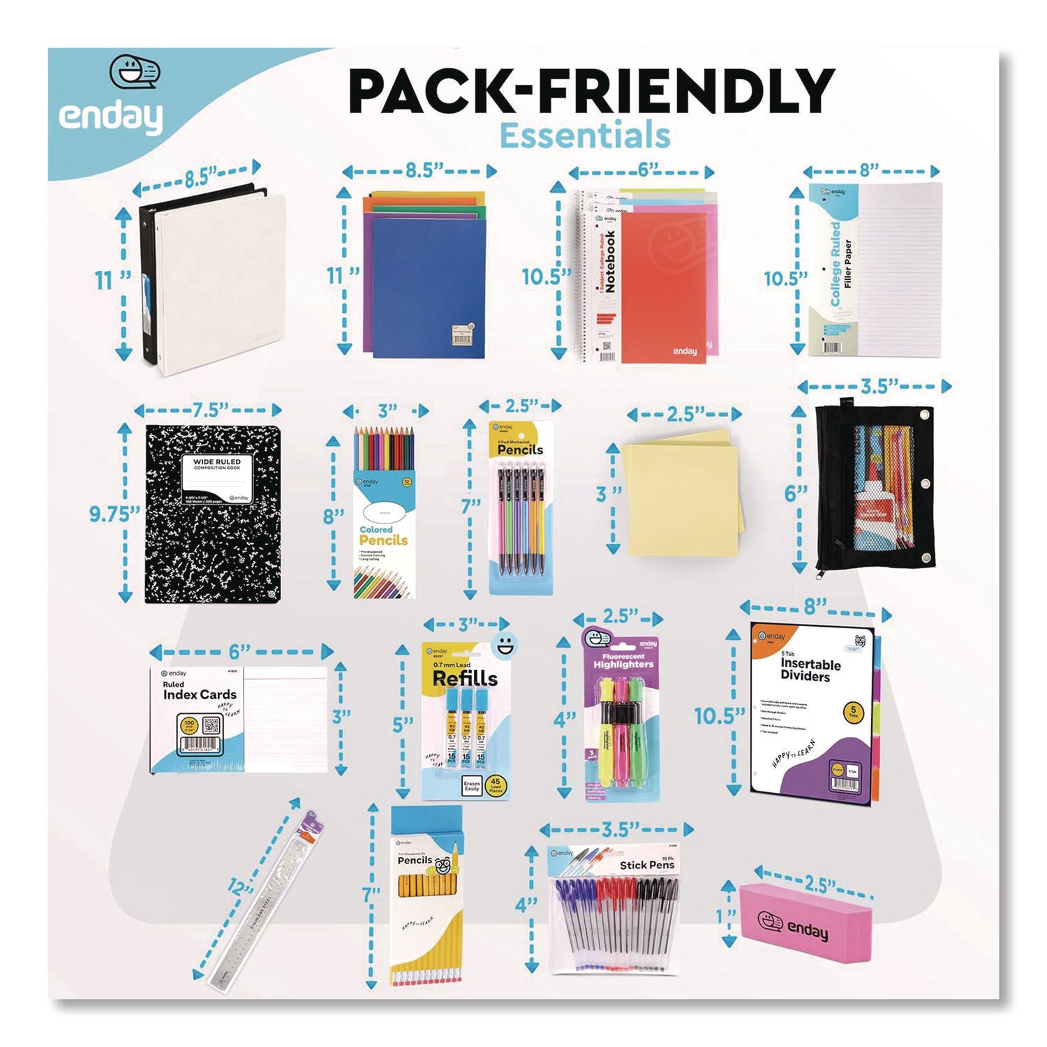School Supply Box, 105-Piece Kit