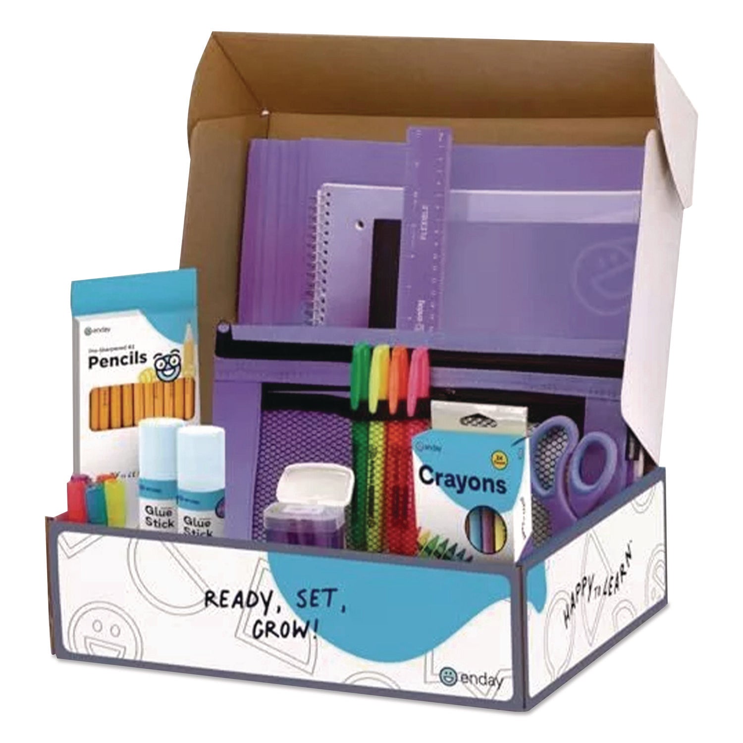 School Supply Kit, Purple, 71-Piece Set