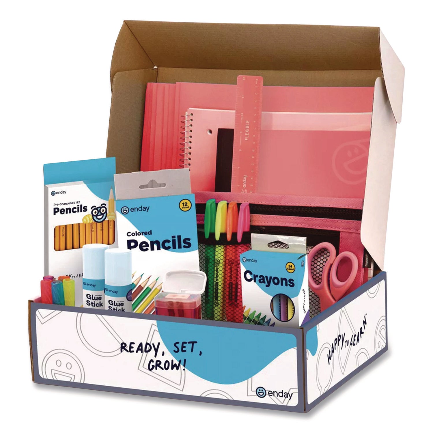 School Supply Kit, Red, 71-Piece Set