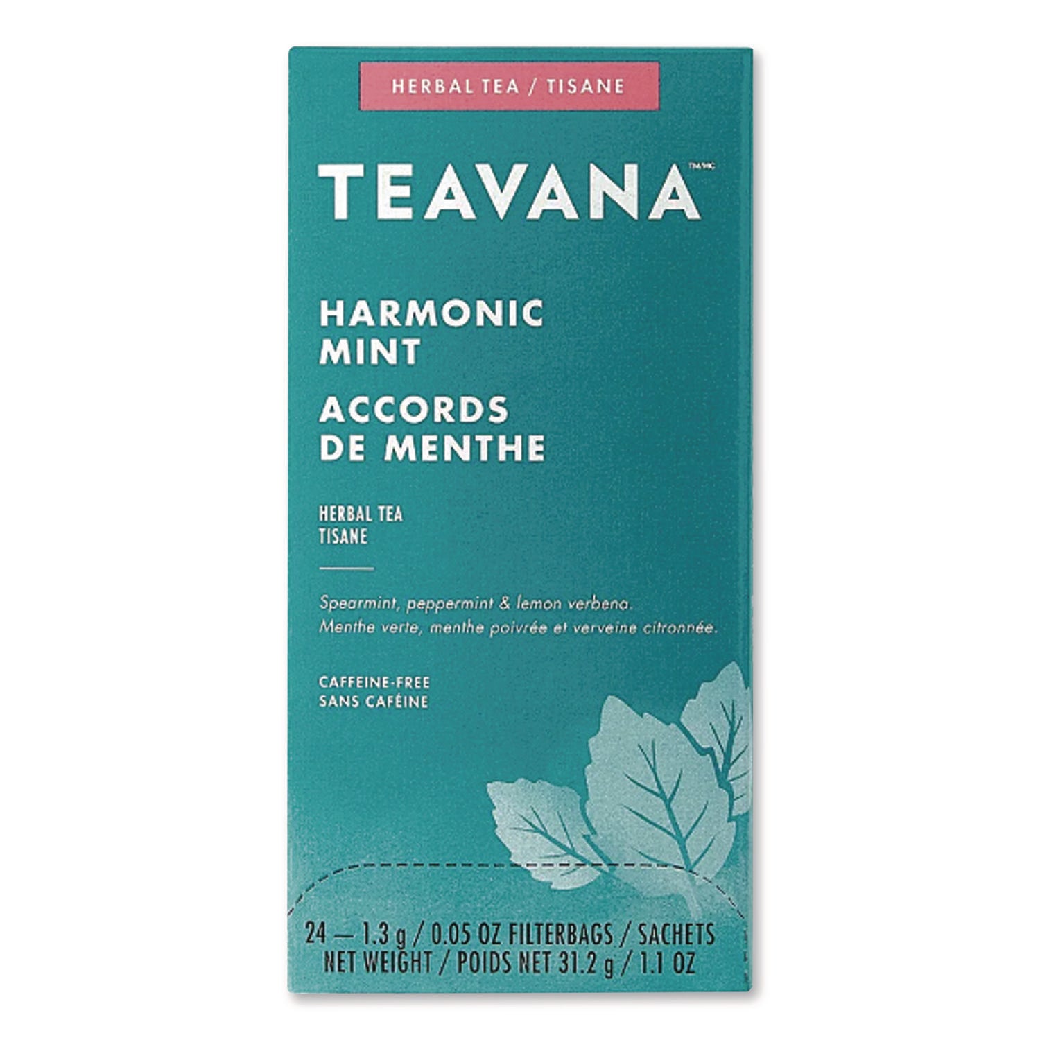 Teavana Tea Bags, Harmonic Mint Decaf, 0.05 oz, 24/Box