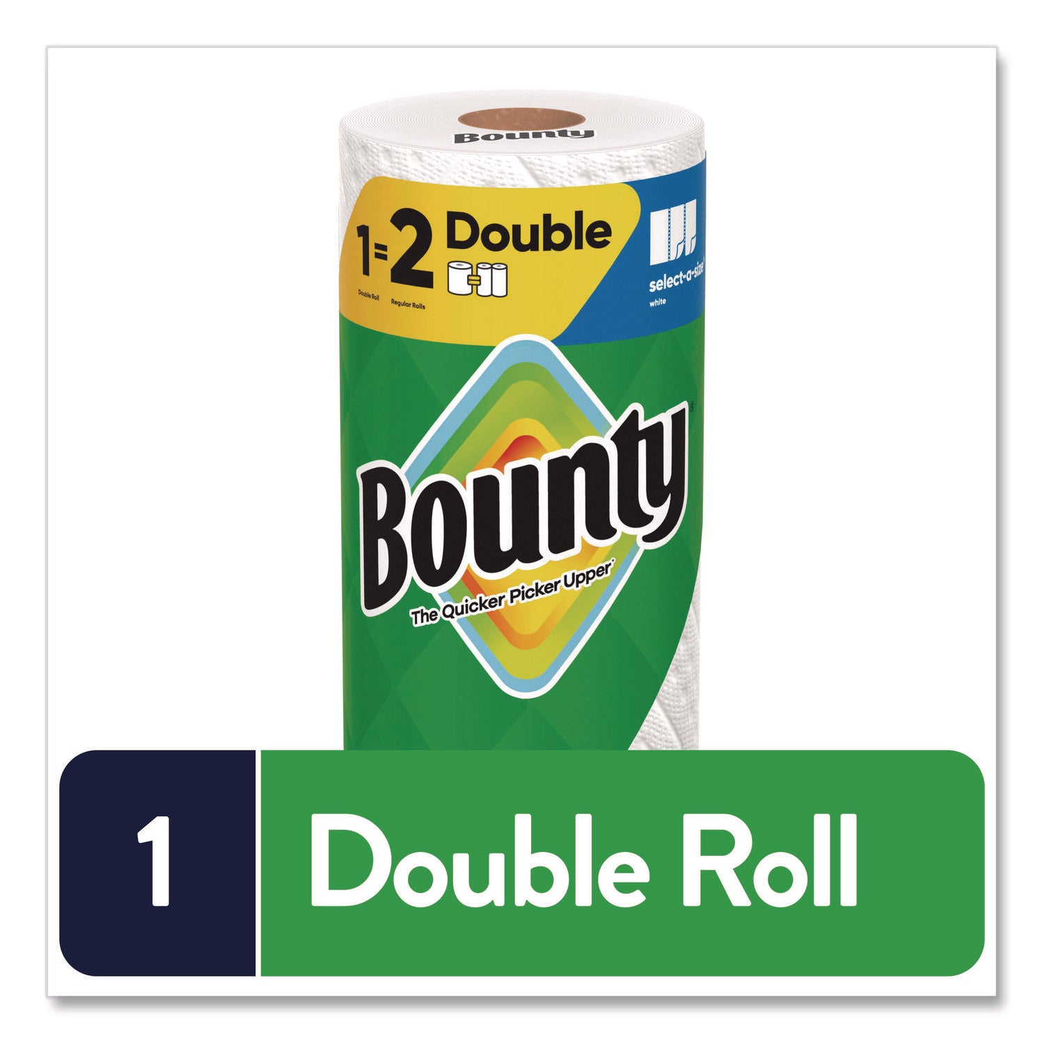 Bounty Select-A-Size Paper Towels, 2 Ply, Diamond Texture, Green, 82 Sheets per Roll, 24 Rolls per Carton