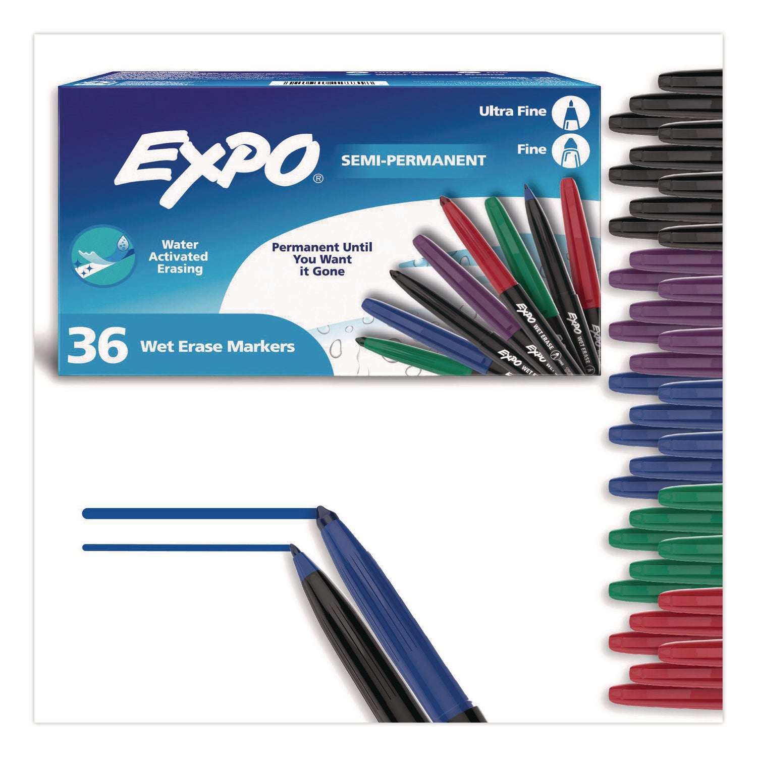 Vis-a-Vis Wet Erase Markers, Fine & Ultra Fine Point, Assorted, 36 Count
