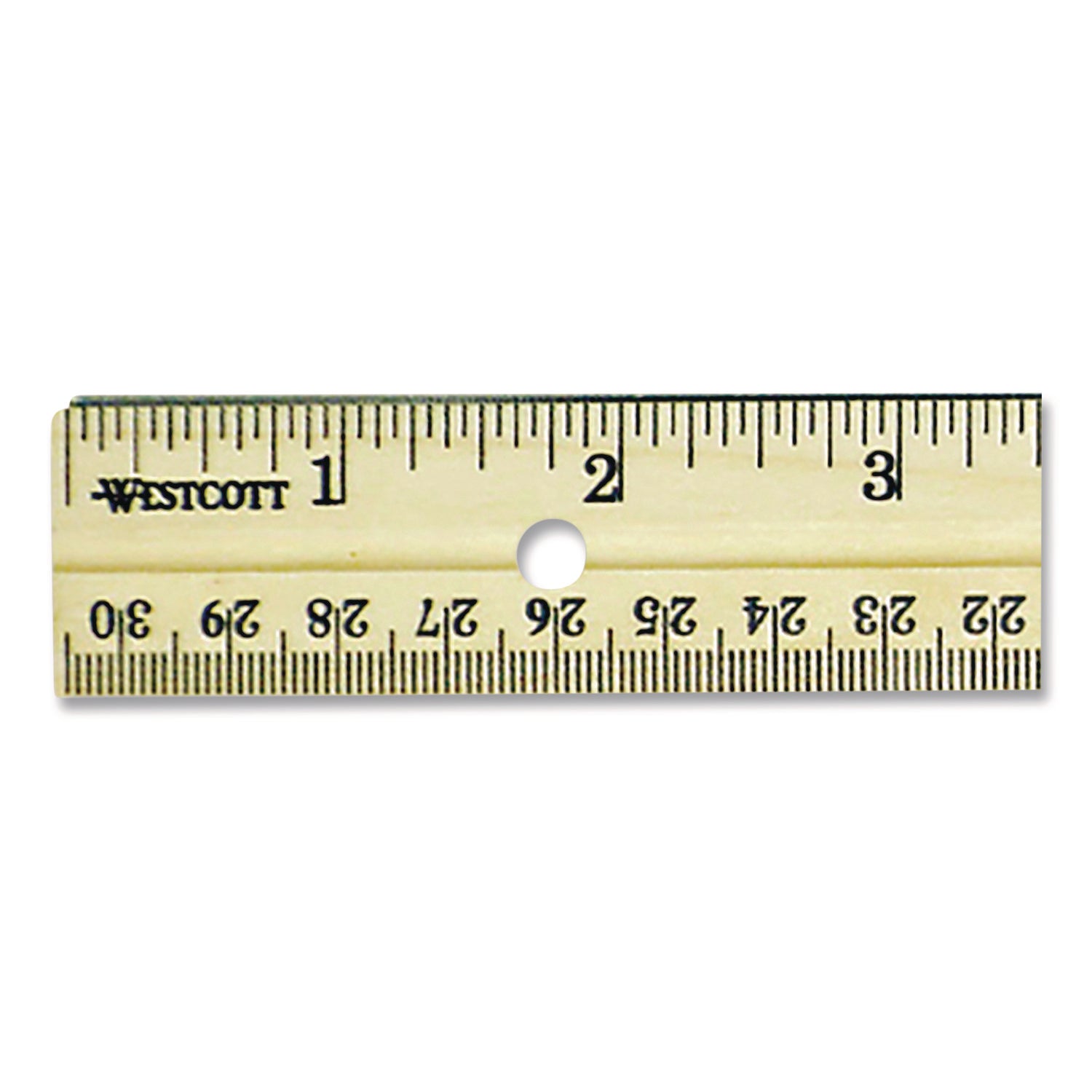 Westcott Metal Edge English/Metric Wood Ruler