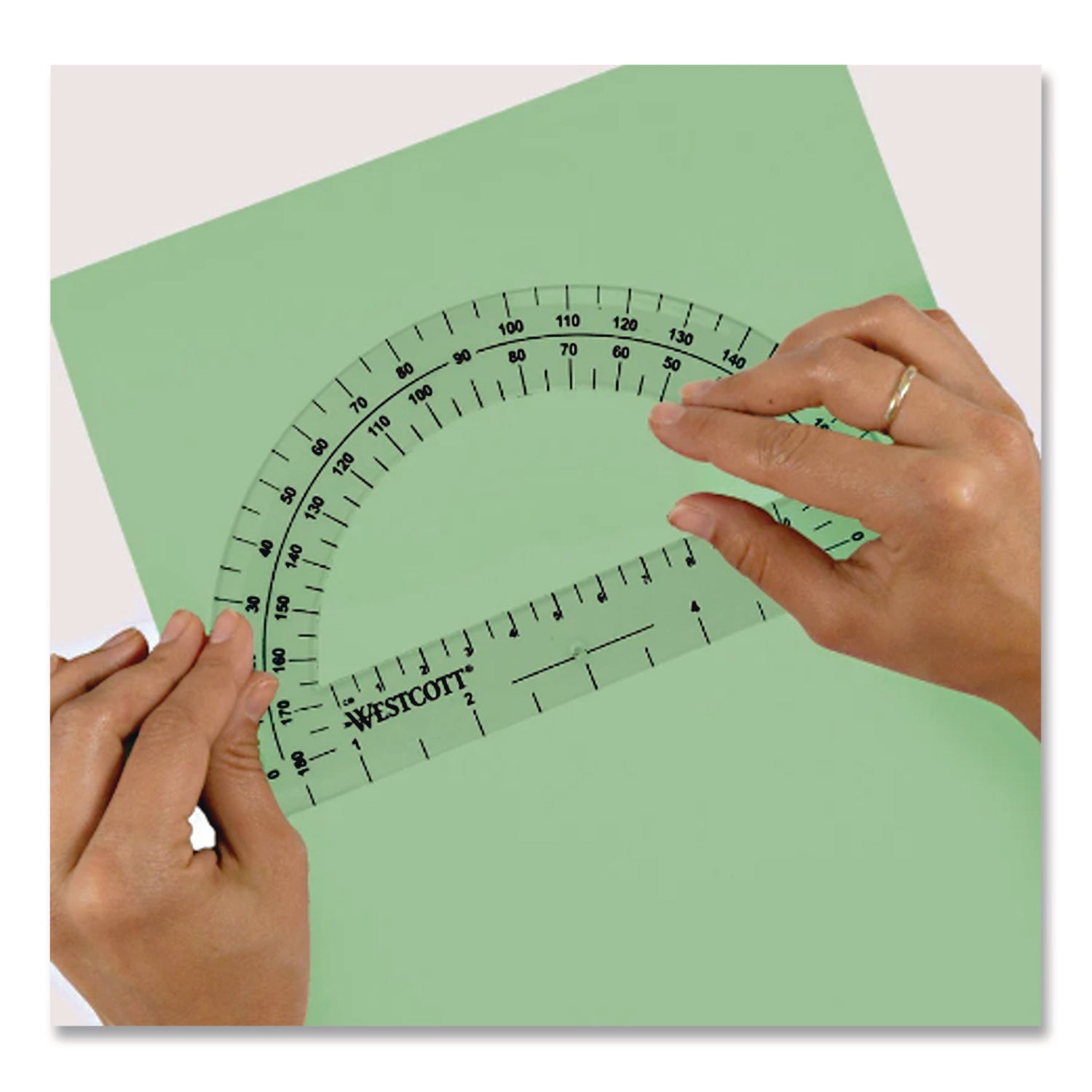 Protractor 6", 180 degree, Clear