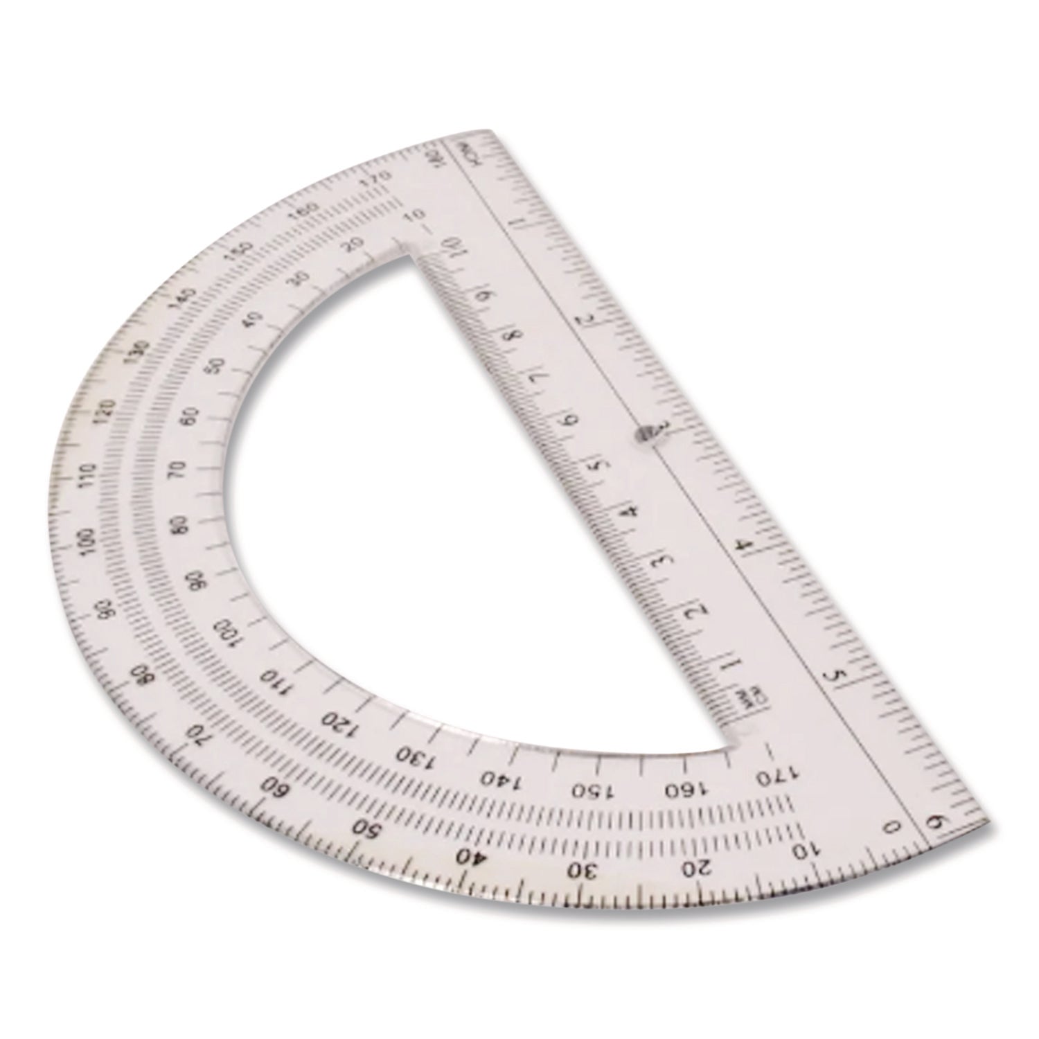 Protractor 6", 180 degree, Clear