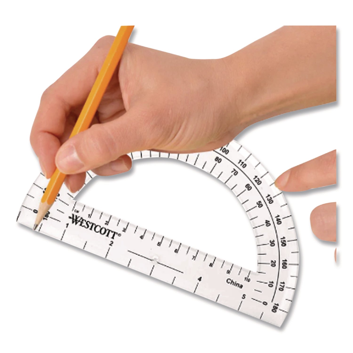 Protractor 6", 180 degree, Clear