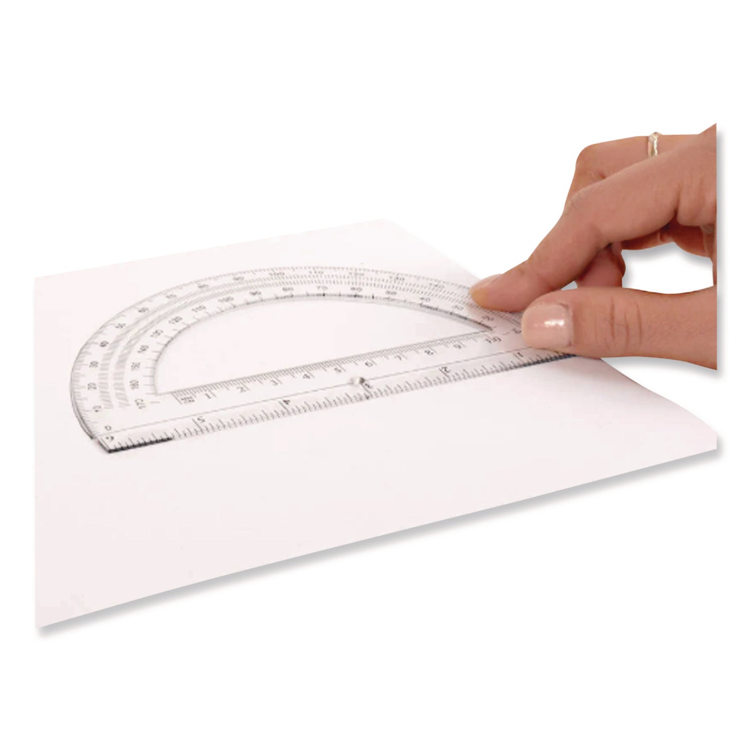 Protractor 6", 180 degree, Clear