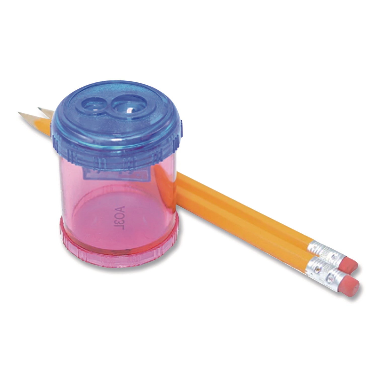 Plastic Manual Pencil and Crayon Sharpener, 2-Hole, Assorted Colors (No Color Choice)