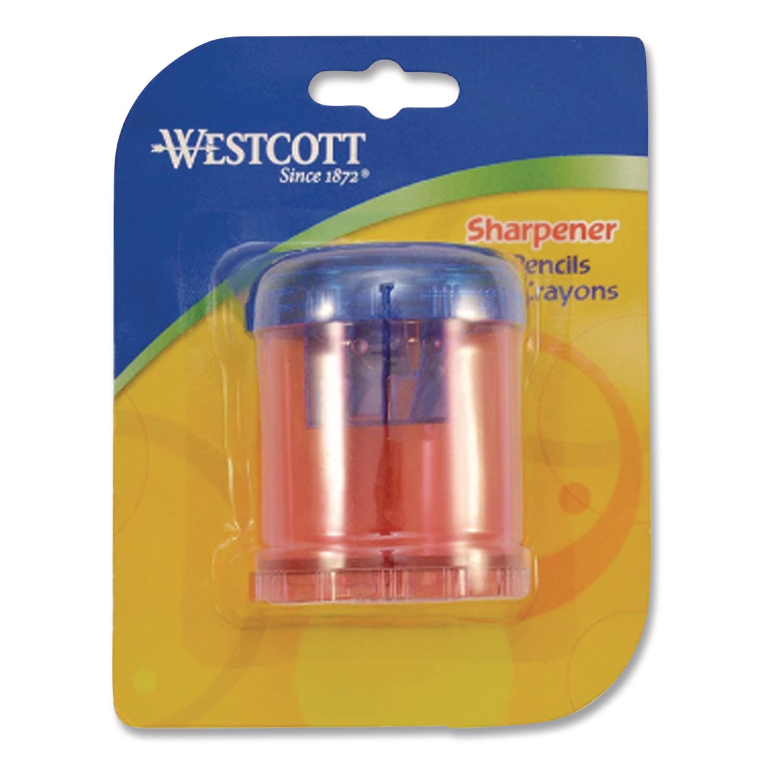 Plastic Manual Pencil and Crayon Sharpener, 2-Hole, Assorted Colors (No Color Choice)