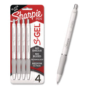 S-Gel, Gel Pens, Medium Point (0.7mm), Pearl White Body, Black Gel Ink Pens, 4 Count